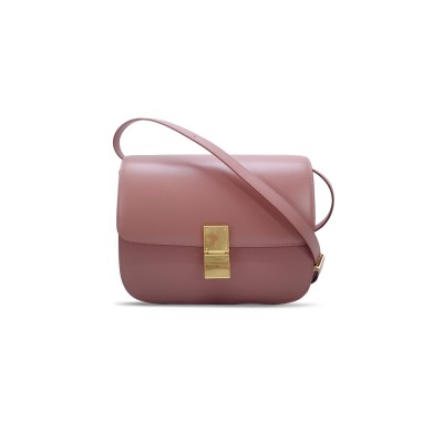 CELINE MEDIUM SHOULDER BAG IN TEEN CLASSIC STRIPED CALFSKIN 164173DLS.27AZ (24*18*7cm)